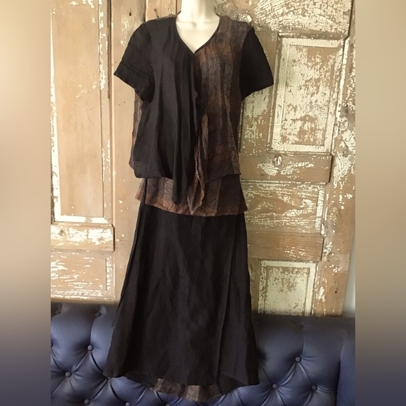 Kim Bernardin Paris Dress 2 Piece Separates Made In France Linen 38 - Picture 1 of 10